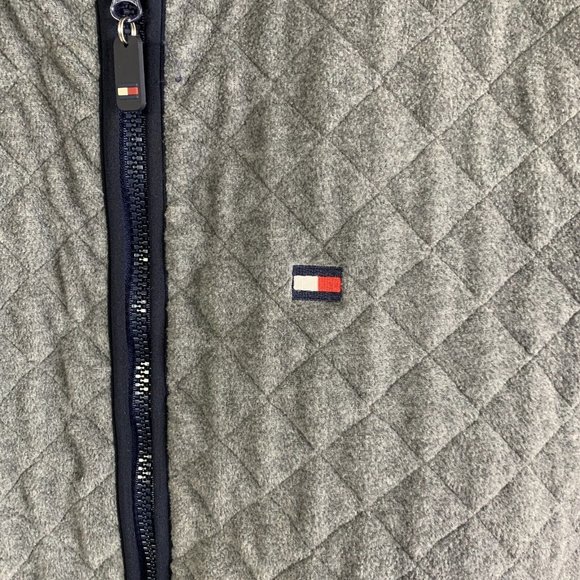 Vintage Tommy Hilfiger Quilted Vest Size XXL Gray 1990s Logo - Picture 2 of 10